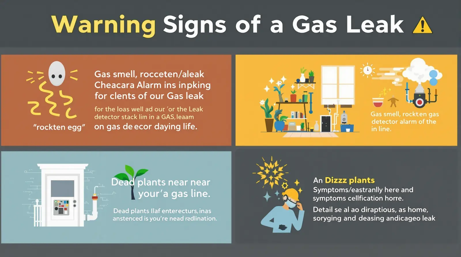 Warning signs of a gas leak